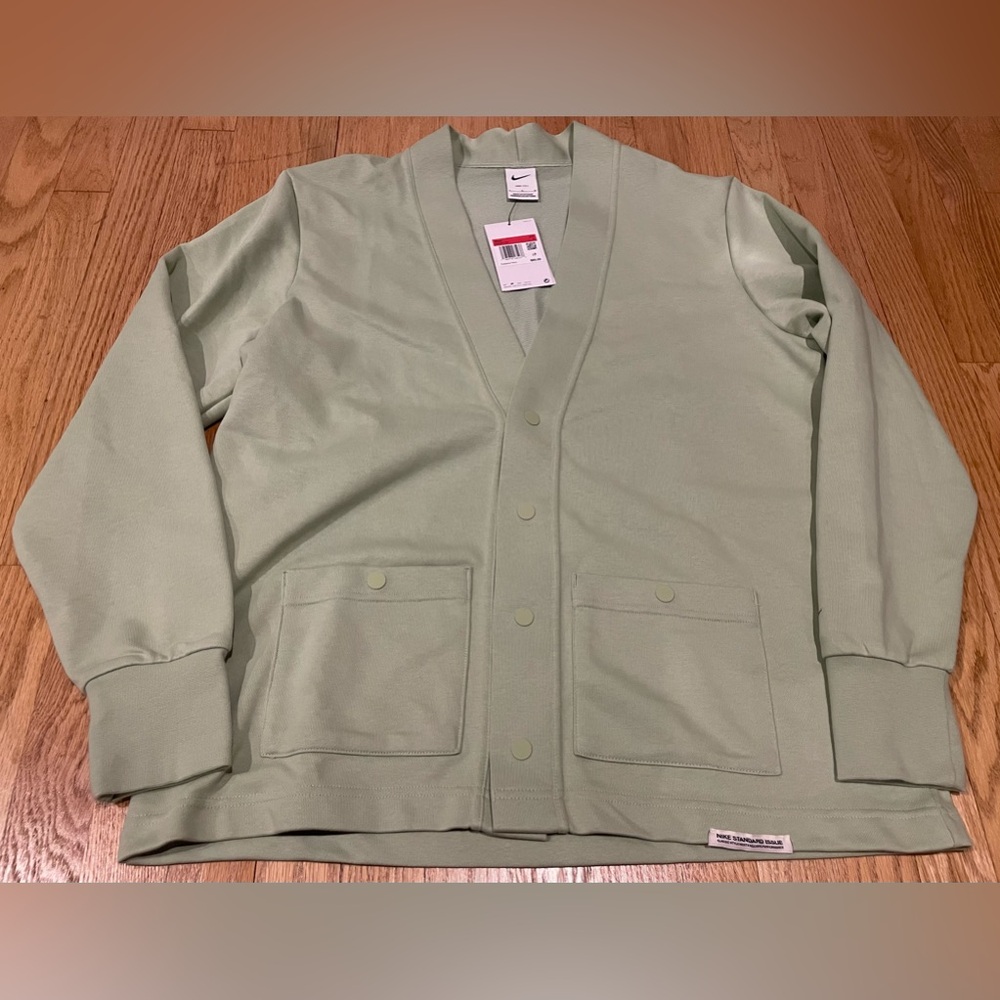 Nike Dri-FIT Standard Issue Golf Cardigan Green Honeydew